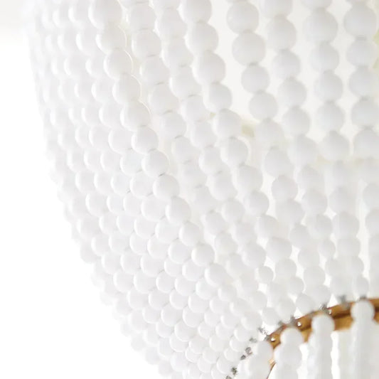 La Couronne Perlée - Wood Bead Tiered Chandelier