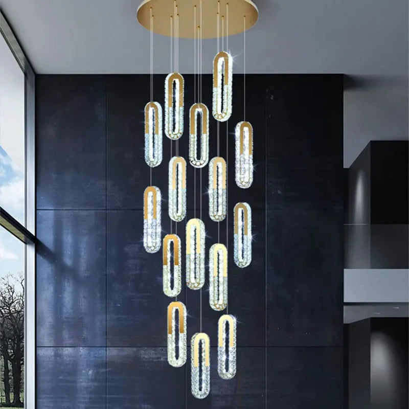 Modern home decoration crystal chandelier, stair Pendant lamp, living room Pendant lights, interior lighting