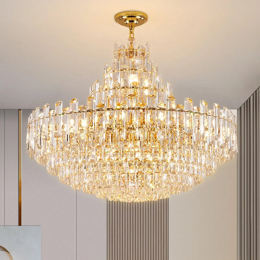 Light Luxury Led Crystal Chandelier Home Decoration Hall Living Room Villa Dining Room Chandelier Bedroom Lighting Fixtures
