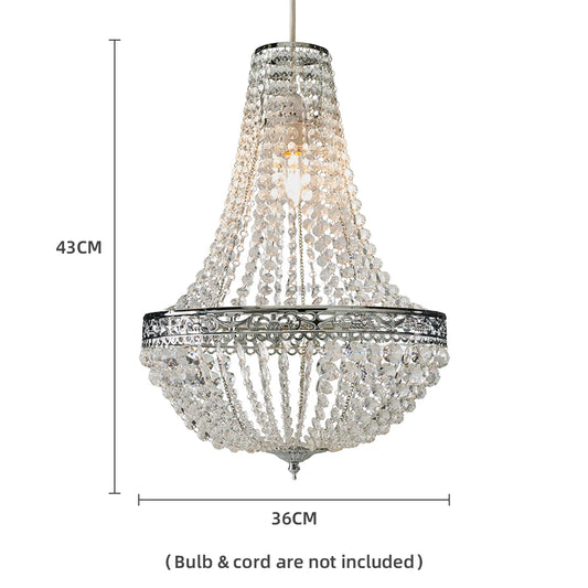 Premium Vintage Crystal Chandelier Ceiling Light Shade Drop Light Easy Fitting Charlotte Pendant Lampshade Without cord kit