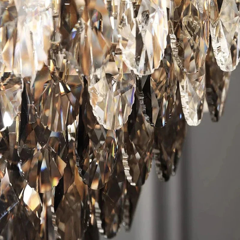 American Modern Luxury Chandelier Smoke Gray And Clear Crystal Art Light Home Decoration Suitable For Living Room, Dining Room