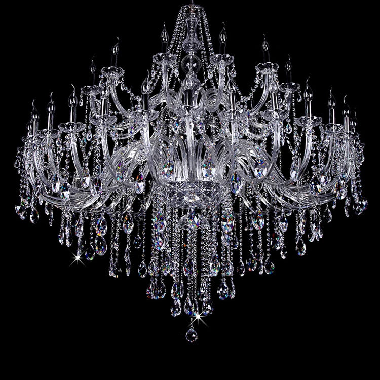 Large Luxury 36Lights Big K9 Golden/Chrome European Traditional Lighting Wedding Hall Lobby Led Luxury Candle Crystal Chandelier