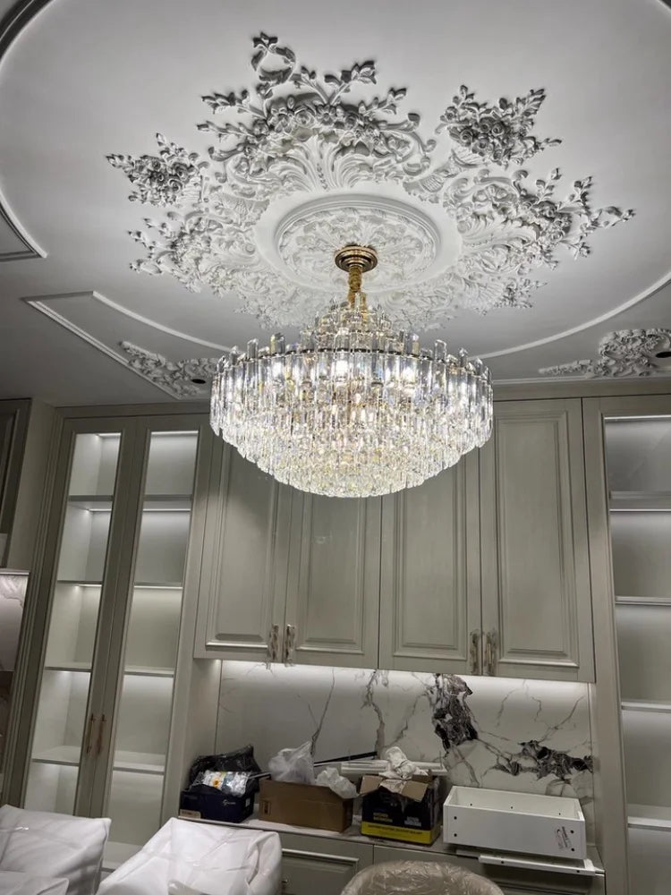 Light Luxury Led Crystal Chandelier Home Decoration Hall Living Room Villa Dining Room Chandelier Bedroom Lighting Fixtures