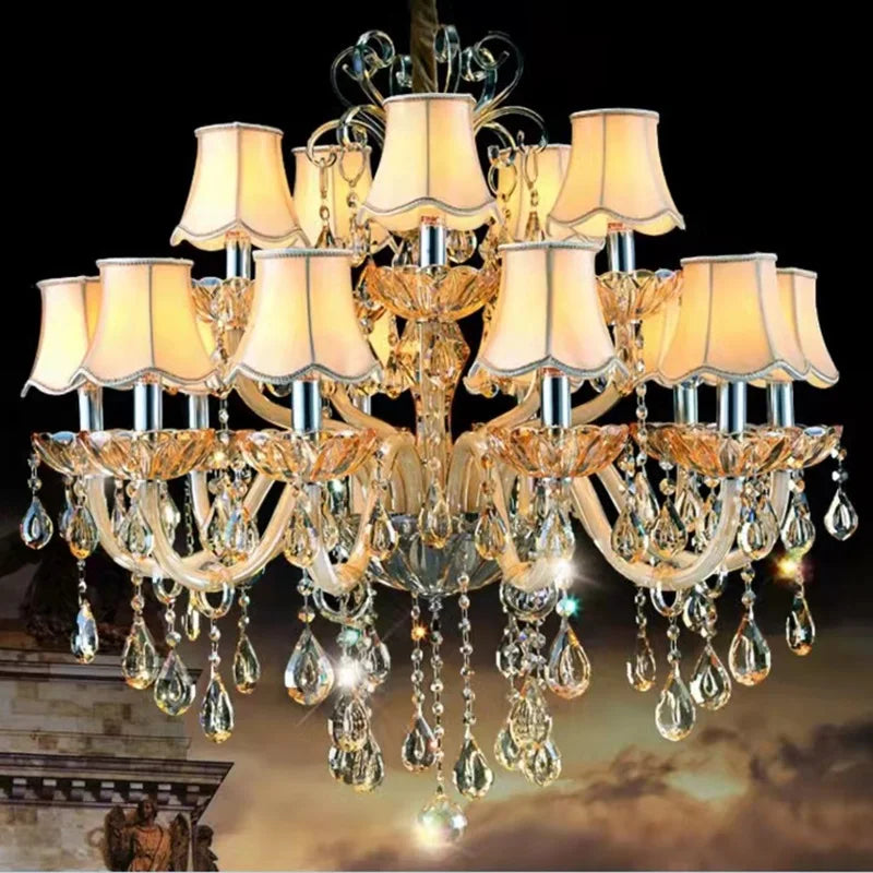 Continental Chandeliers Luxury Penthouse Hall Living Room Crystal lamp Villa Creative Lamps Staircase Lights Modern Candle Light