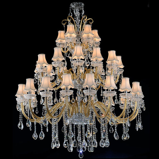 Modern Large Foyer Chandeliers Lighting Glass Crystals For Chandelier Hanging Crystal Candle Lamp Lighting For Living Room