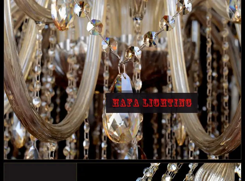 European Style Crystal Lamp Modern Living Room Simple Candle Light Large Complex Villa Project Staircase Chandelier 12/18 Arms