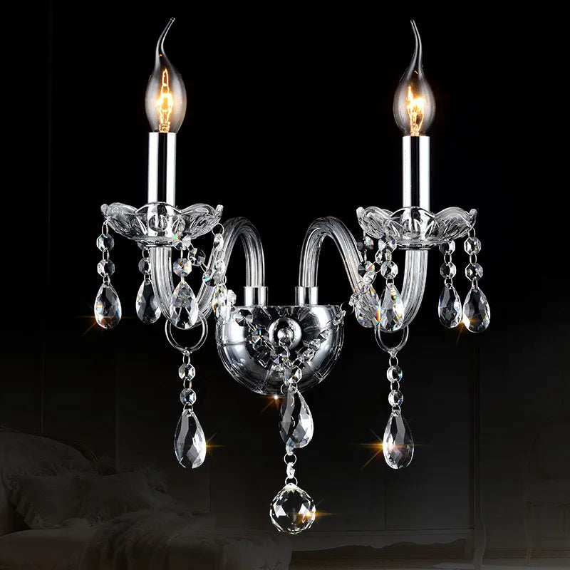 Cheap crystal chandelier home lighting lustres de cristal E14 bulb light fixtures Chandelier and Pendant Living Room Indoor Lamp