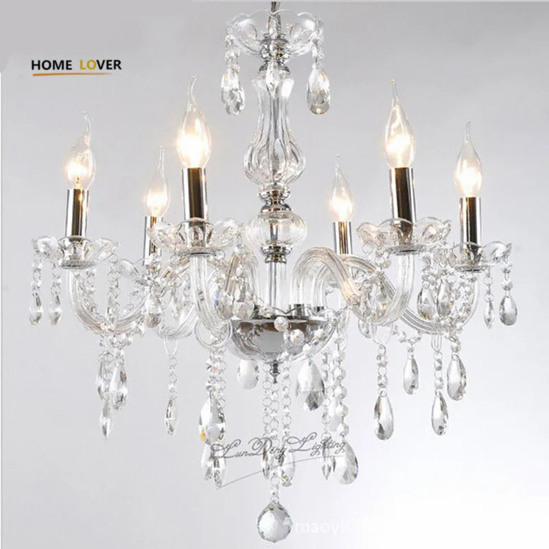 Cheap crystal chandelier home lighting lustres de cristal E14 bulb light fixtures Chandelier and Pendant Living Room Indoor Lamp