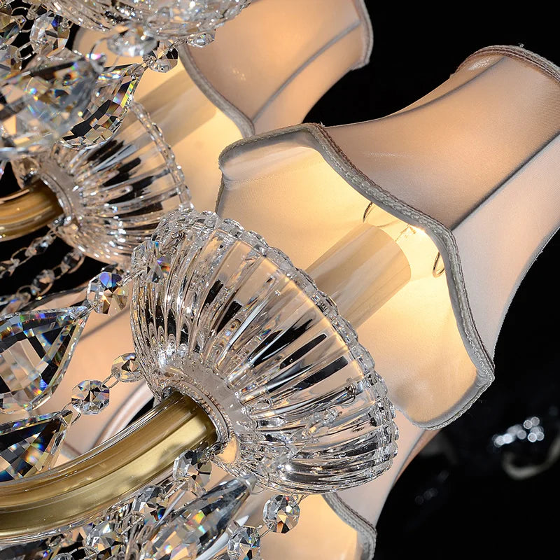 Modern Large Foyer Chandeliers Lighting Glass Crystals For Chandelier Hanging Crystal Candle Lamp Lighting For Living Room