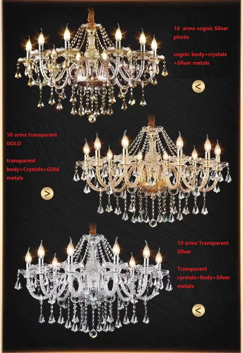 Large Villa 24/32/36/48 Lamps Crystal Chandelier Stair Long Restaurant Hotel Hall Lighting Fixture