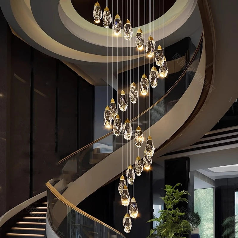 Modern home decoration crystal chandelier, stair Pendant lamp, living room Pendant lights, interior lighting