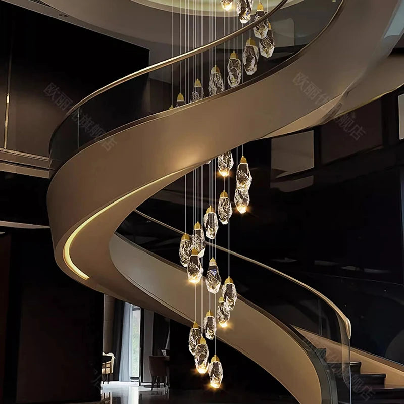 Modern home decoration crystal chandelier, stair Pendant lamp, living room Pendant lights, interior lighting
