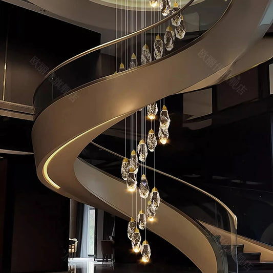 Modern home decoration crystal chandelier, stair Pendant lamp, living room Pendant lights, interior lighting