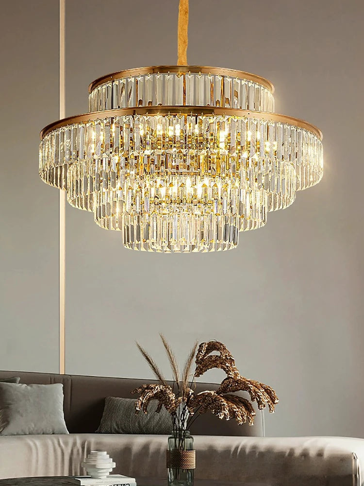 Crystal Chandelier Modern Ceiling Ligting Fixture Decor with Clear Crystal Luxury Pendant Lighting for Dining Room Entryway