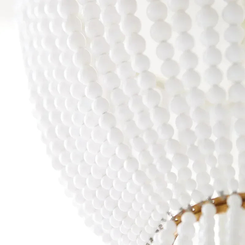 La Couronne Perlée - Wood Bead Tiered Chandelier