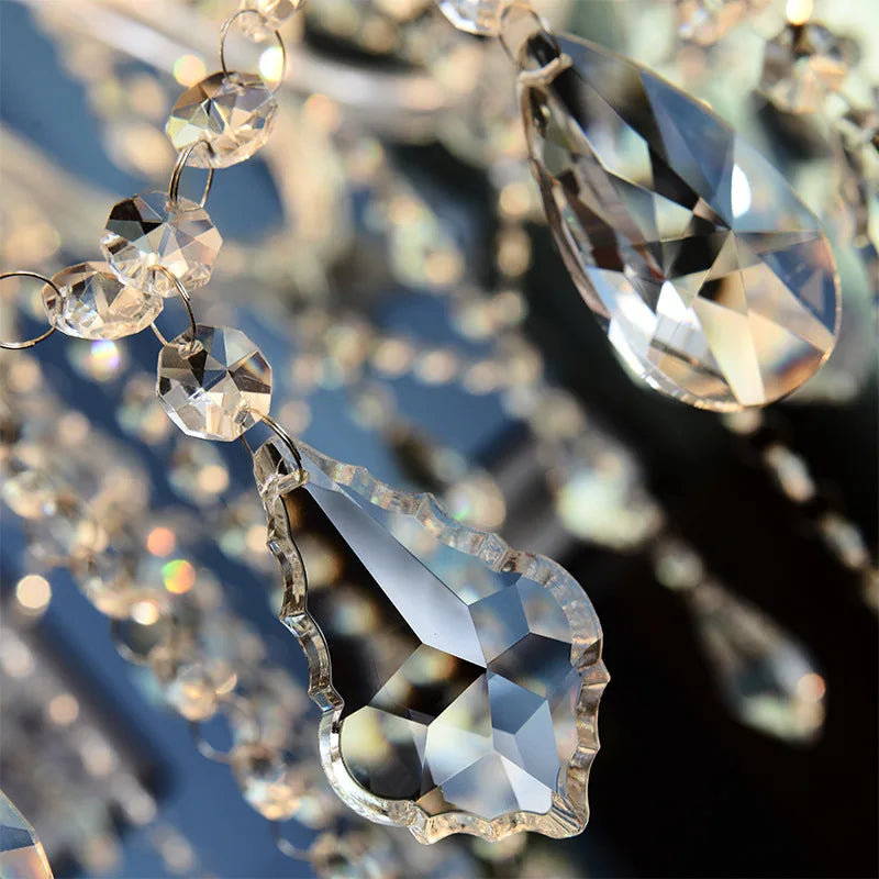 Luxury American elegant crystal chandelier led large crystal pendant lamp European crystal hanging light decoration lighting