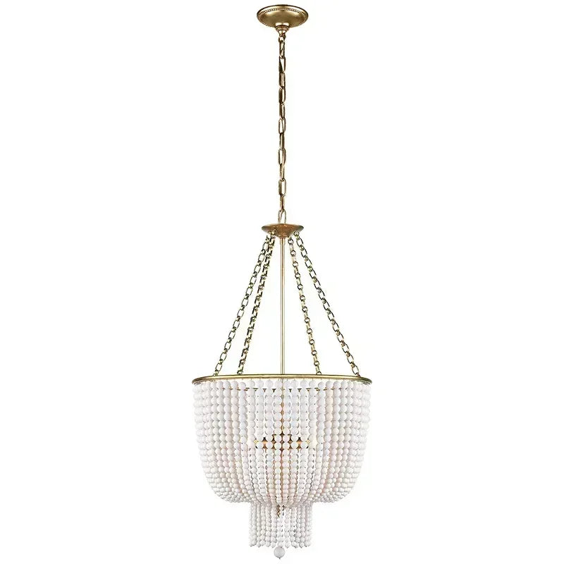 La Couronne Perlée - Wood Bead Tiered Chandelier