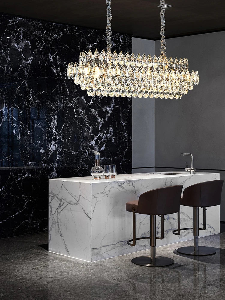 Luxury Crystal Big Chandeliers for Living Room Decor Modern Art Designer Luminaire Lustre Hight Ceiling Pendant Home Lamps Hall