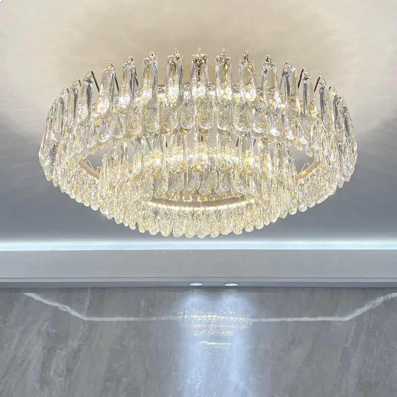 Modern Luxury Led Crystal Chandelier For Home Decoration Living Room Bedroom Dining Room Kitchen Hotel Crystal Lighting Fixtures