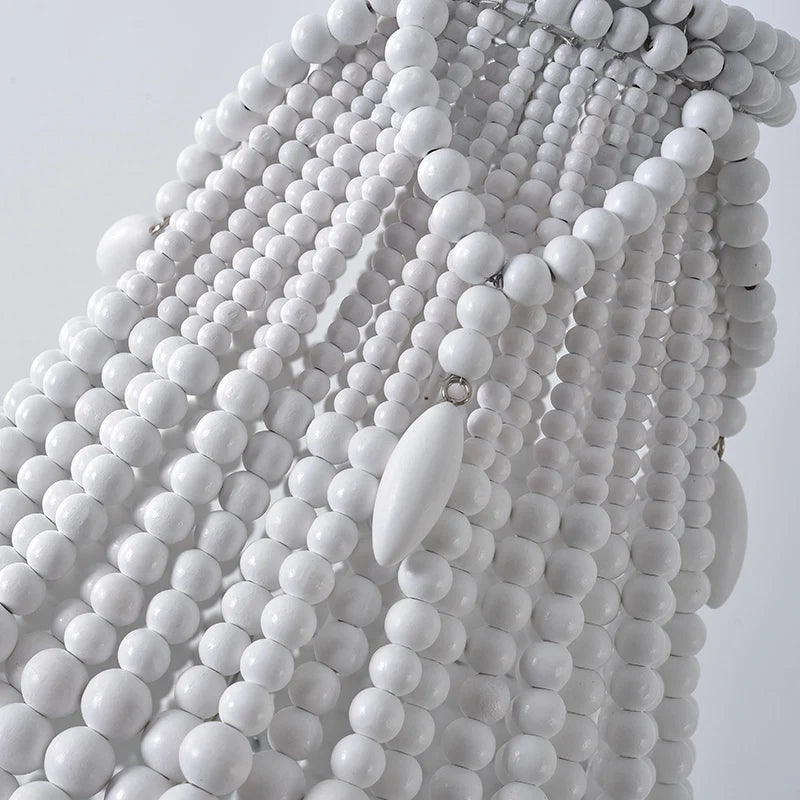 La Couronne Perlée - Wood Bead Crown Chandelier