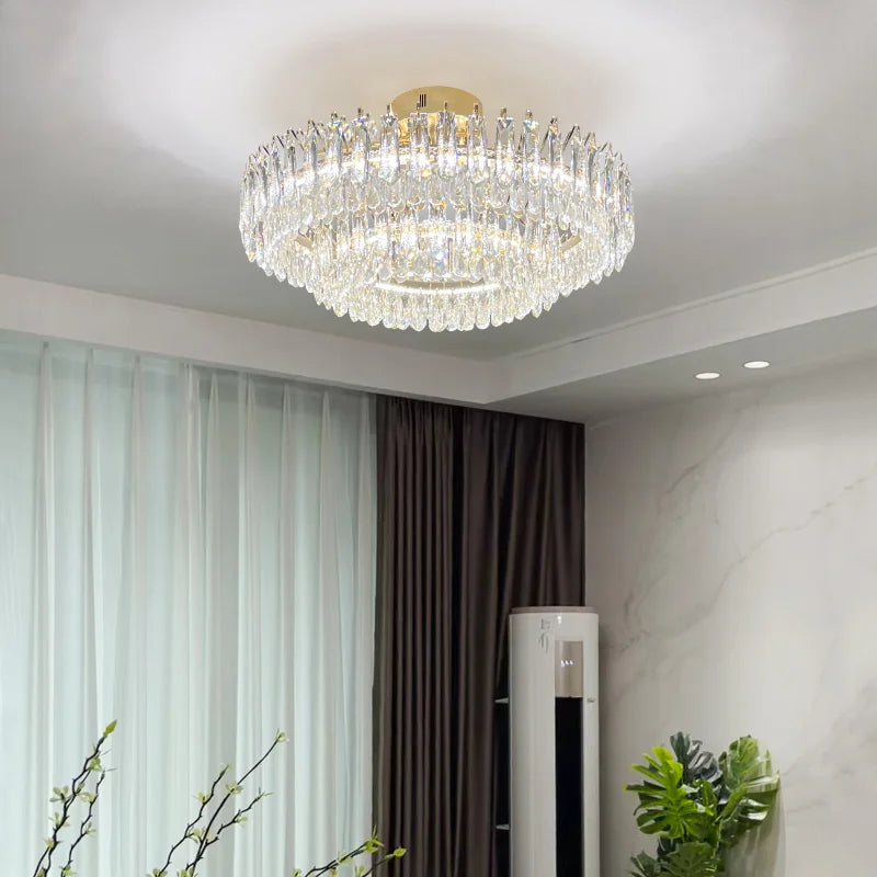 Modern Luxury Led Crystal Chandelier For Home Decoration Living Room Bedroom Dining Room Kitchen Hotel Crystal Lighting Fixtures