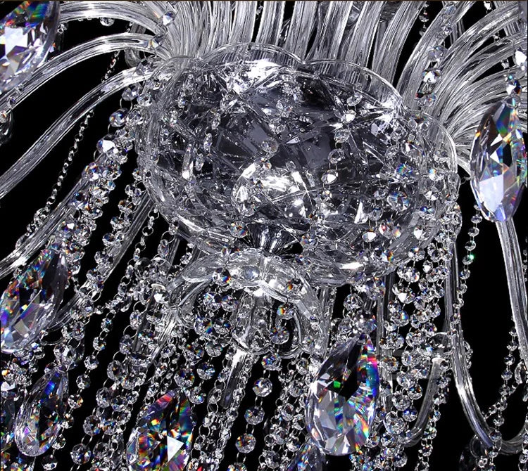 Large Luxury 36Lights Big K9 Golden/Chrome European Traditional Lighting Wedding Hall Lobby Led Luxury Candle Crystal Chandelier