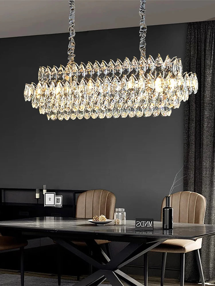 Luxury Crystal Big Chandeliers for Living Room Decor Modern Art Designer Luminaire Lustre Hight Ceiling Pendant Home Lamps Hall