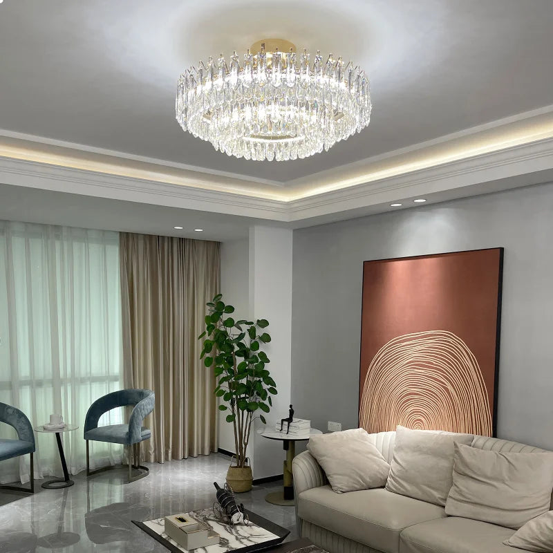 Modern Luxury Led Crystal Chandelier For Home Decoration Living Room Bedroom Dining Room Kitchen Hotel Crystal Lighting Fixtures