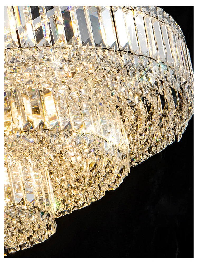 Crystal Chandeliers LED Luxury Home Lighting Fixture for Foyer Hanging Lamps Designer Decor Lustre Living Room High Ceiling